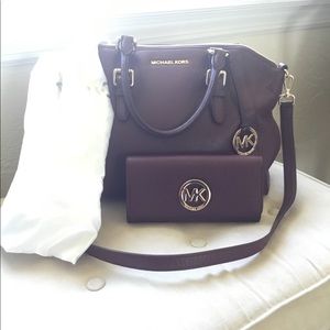 Michael Kors burgundy satchel